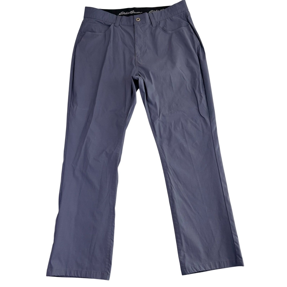 Eddie Bauer Mens 36x30 Adventure Trek Pants Blue Zip Pocket Casual Outdoor Nylon